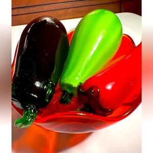 VINTAGE MURANO  ART GLASS ASSORTMENT OF VEGETABLES